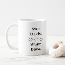 Stop met praten, begin met een gesprek koffiemok