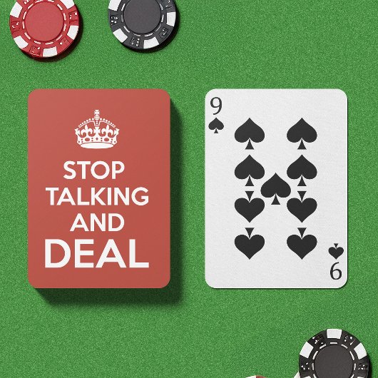 Stop met praten en deal pokerkaarten