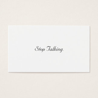 Stop met praten Kaarten Visitekaartje