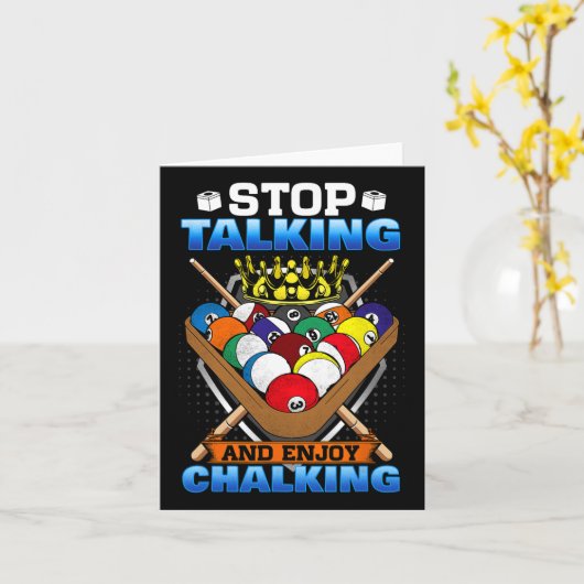 Stop met praten Start Chalking I 8 Ball Pool Bilja Kaart (Gele Bloem)