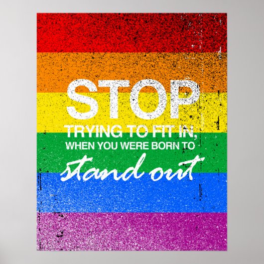 STOP MET PROBEREN OM IN TE PASSEN POSTER (Voorkant)