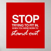 STOP MET PROBEREN OM IN TE PASSEN POSTER (Voorkant)