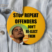 Stop met recidive - anti-Barack Obama Ronde Button 6,0 Cm (In situ)
