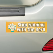 Stop met rennen met de kudde bumpersticker (Op auto)