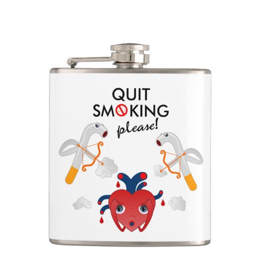 Stop met roken alsjeblieft heupfles (Voorkant)