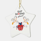 Stop met roken alsjeblieft keramisch ornament (Links)