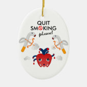 Stop met roken alsjeblieft keramisch ornament (Voorkant)