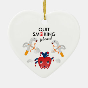 Stop met roken alsjeblieft keramisch ornament