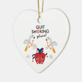 Stop met roken alsjeblieft keramisch ornament (Links)