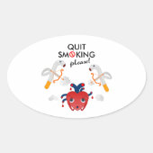 Stop met roken alsjeblieft ovale sticker (Voorkant)
