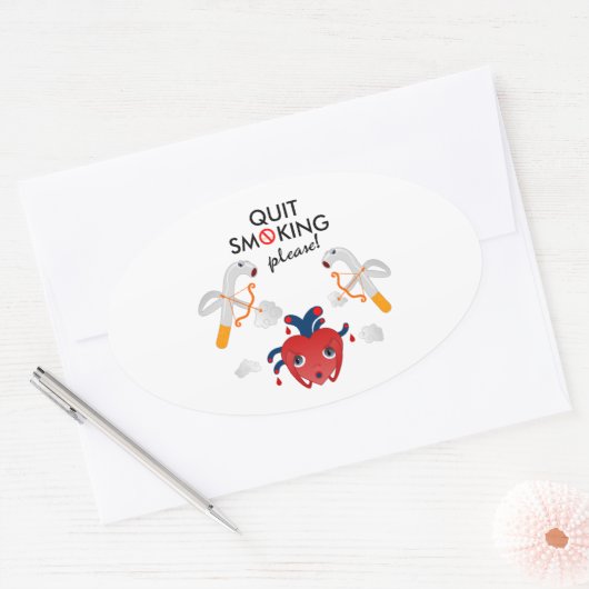 Stop met roken alsjeblieft ovale sticker (Envelop)