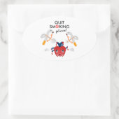 Stop met roken alsjeblieft ovale sticker (Tas)