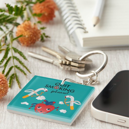 Stop met roken alsjeblieft sleutelhanger (Voorkant Rechts)