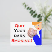 Stop met roken in je donker briefkaart (Staand voorkant)