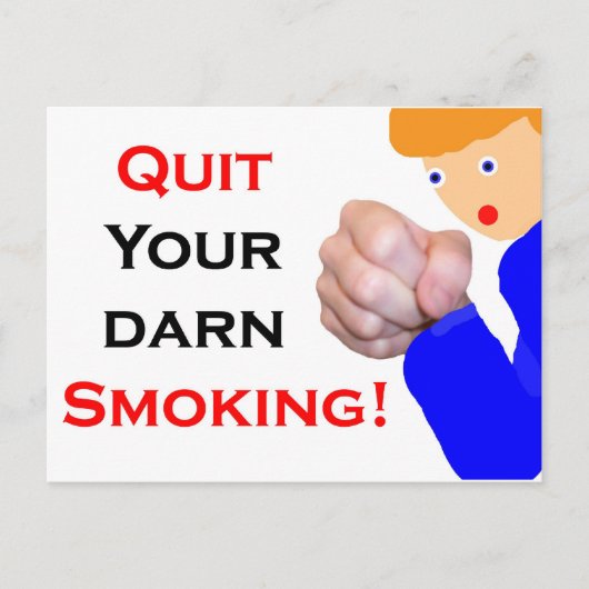 Stop met roken in je donker briefkaart (Voorkant)