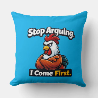 Stop met ruziën. ik kom eerst. rooster citaat kussen
