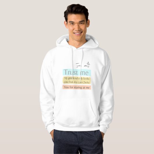 Stop met schattig grappig citaat te staren hoodie (Voorkant volledig)