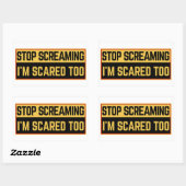Stop met schreeuwen Ik ben ook bang. Rechthoekige Sticker (Vel)
