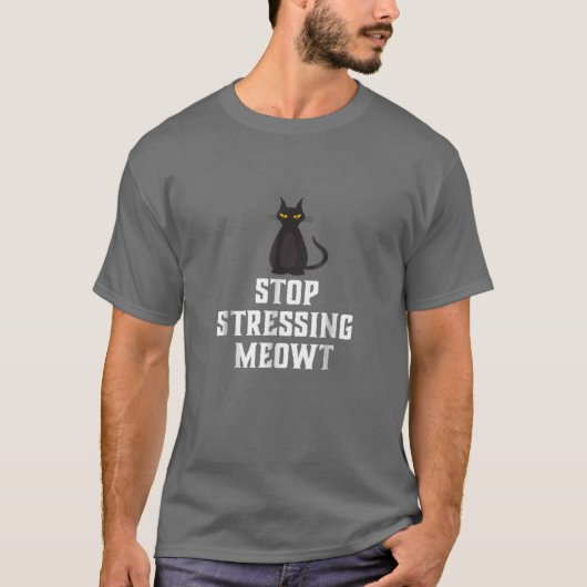 Stop met slakken Zwarte Cat T T-shirt (Voorkant)