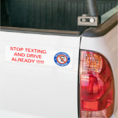 STOP MET SMS'EN EN RIJD EENS !!! BUMPERSTICKER (Op Truck)