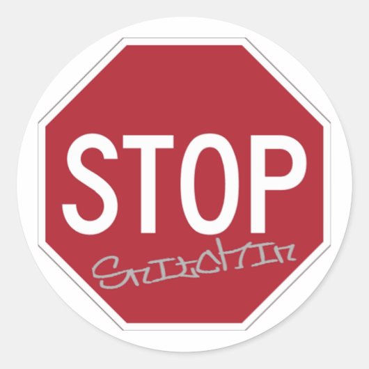 Stop met snitchin ronde sticker (Voorkant)