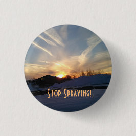 Stop met spuiten Button Chem Trails