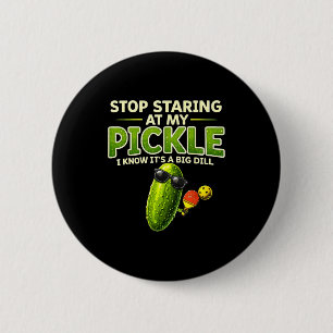 Stop met staren naar mijn augurk grote dille grapp ronde button 5,7 cm