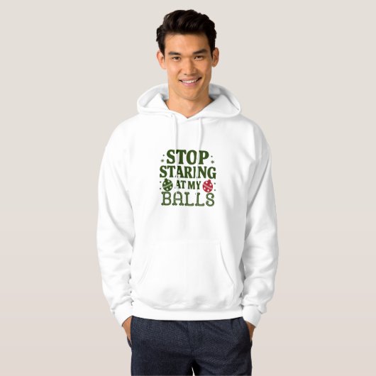 Stop met staren naar mijn Balls Dirty Christmas Hu Hoodie (Voorkant volledig)