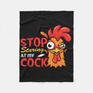 Stop met staren naar mijn grappige kip haan humor fleece deken