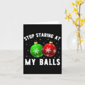 Stop met staren naar mijn grappige vieze kerstmann kaart (Gele Bloem)