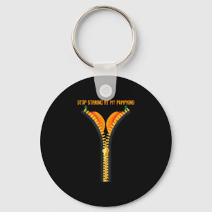 Stop met staren naar mijn halloween pompoen sleutelhanger