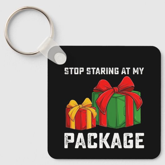 Stop met staren naar mijn pakket kerstvakantie sleutelhanger (Voorkant)