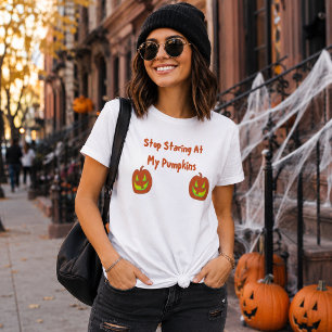 Stop met staren naar mijn pompoenen t-shirt