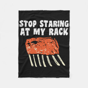 Stop met staren naar mijn rek Bbq Ribs Rbecue Gril Fleece Deken
