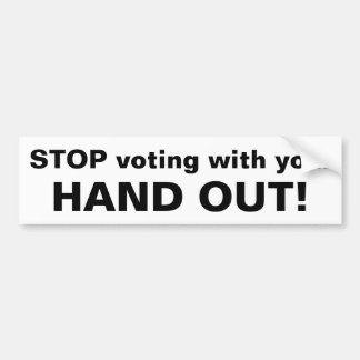 Stop met stemmen met je, HAND OUT! Bumpersticker