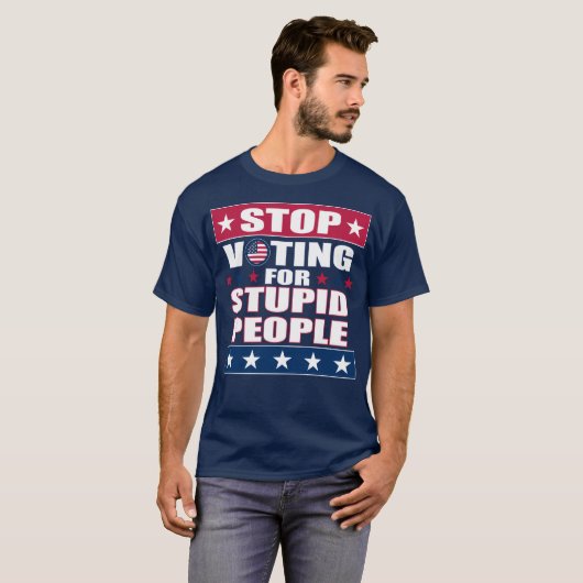Stop met stemmen voor stoute mensen Donkere T-shir T-shirt (Voorkant volledig)