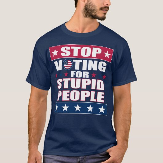 Stop met stemmen voor stoute mensen Donkere T-shir T-shirt (Voorkant)