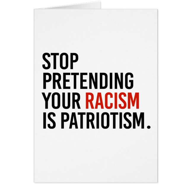 Stop met te doen alsof je racisme patriottisme is (Voorkant)