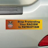 Stop met te doen alsof je racisme patriottisme is bumpersticker (Op auto)