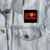 Stop met Trump - Red Anti Trump Pin Button (In situ)