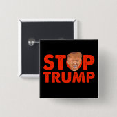 Stop met Trump - Red Anti Trump Pin Button (Voorkant /achterkant)