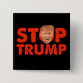 Stop met Trump - Red Anti Trump Pin Button (Voorkant)
