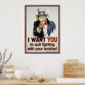 Stop met vechten met je broer poster (Keuken)