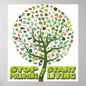 Stop met vervuilen en begin met leven poster (Voorkant)