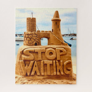 Stop met wachten, Zand Castle Beach, Motivatie Legpuzzel