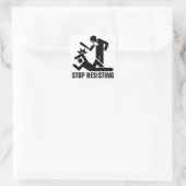 Stop met weerstand bieden vierkante sticker (Tas)