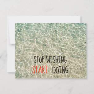 Stop met wensen, begin met doen quotes notitiekaartje