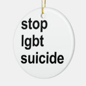 stop met zelfmoord keramisch ornament (Links)