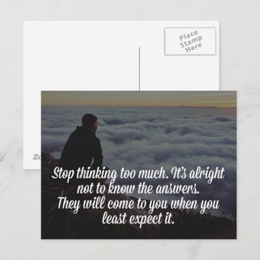 Stop met zo veel citaat te denken briefkaart (Voorkant / Achterkant)