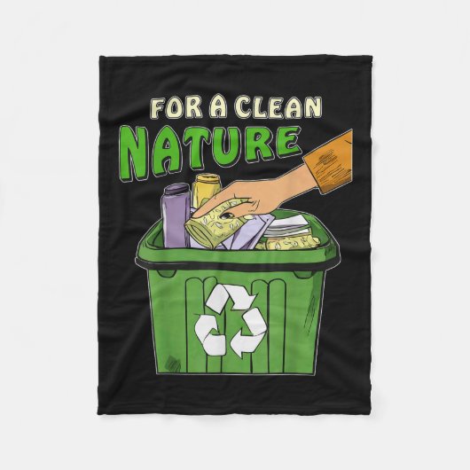 Stop met zwerfvuil Natuur Protection Environmental Fleece Deken (Voorkant)